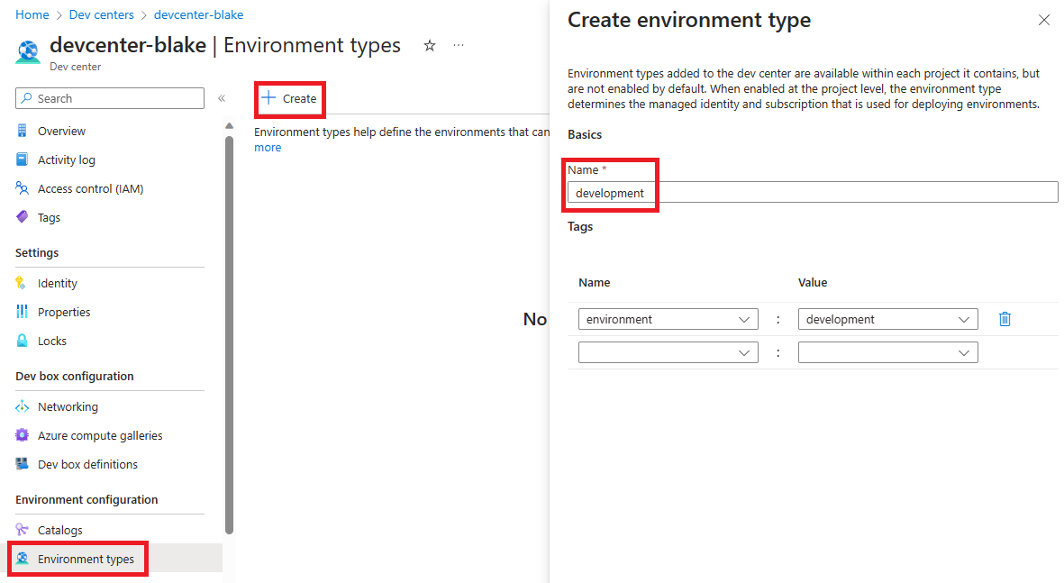 Add Environment Type